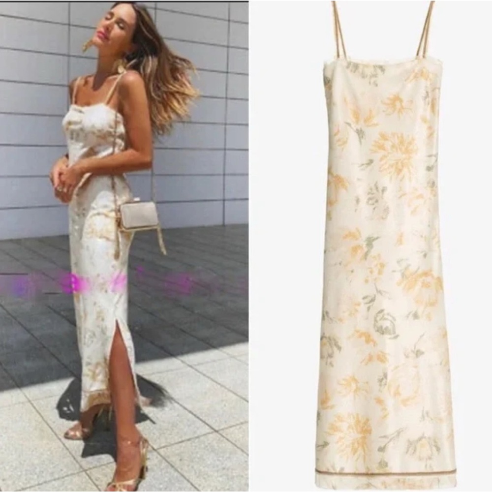 Zara Sequinned & Chiffon Dress